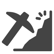 Graphic of rock and pick-axe